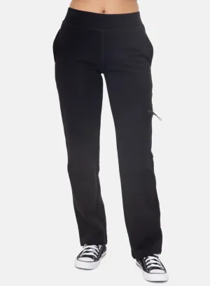 Brushed Fleece Cargo Lounge Pant in Black