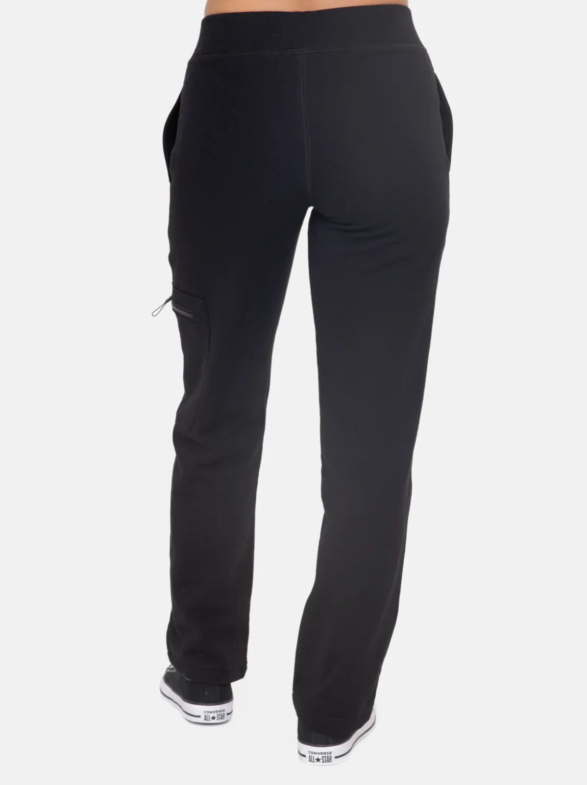 Brushed Fleece Cargo Lounge Pant in Black