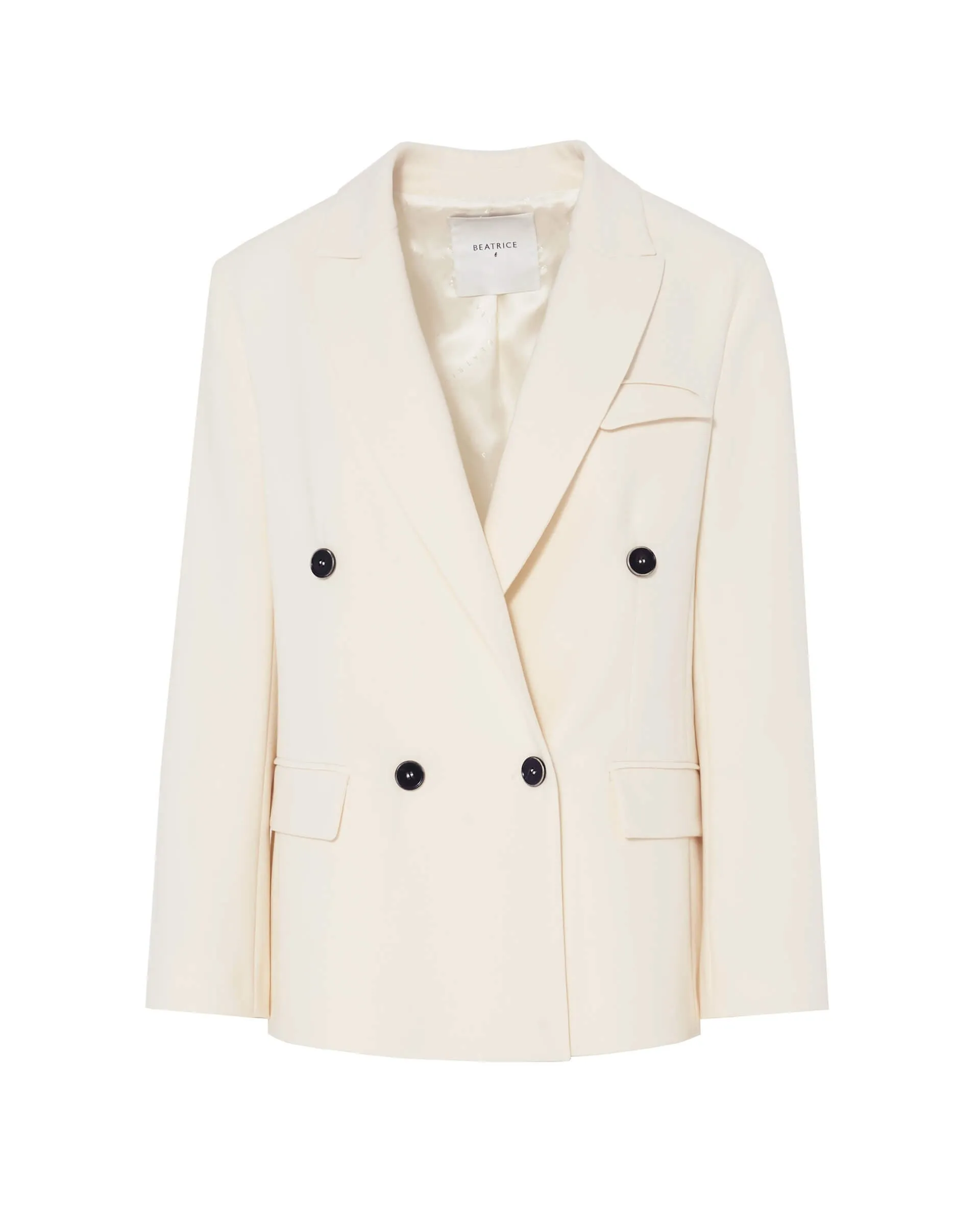 buttercream double-breasted blazer
