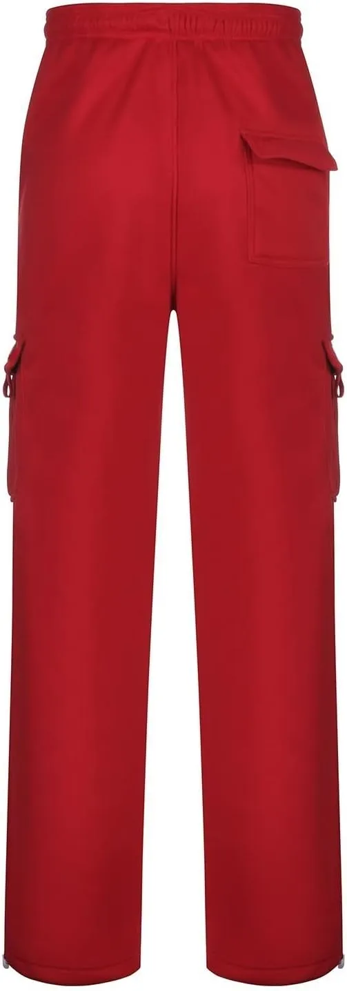 Cargo Pants For Men Mens Casual Heavyweight Cargo Fleece Sweatpants Stretch Elastic Sports Jogger Trousers Pants