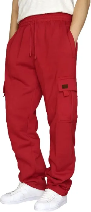 Cargo Pants For Men Mens Trendy Heavyweight Cargo Fleece Sweatpants Stretch Elastic Sports Jogger Trousers Pants