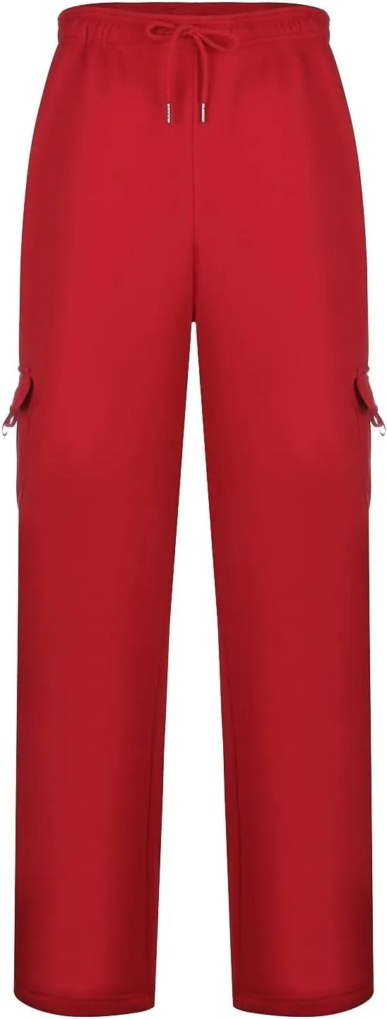 Cargo Pants For Men Mens Trendy Heavyweight Cargo Fleece Sweatpants Stretch Elastic Sports Jogger Trousers Pants