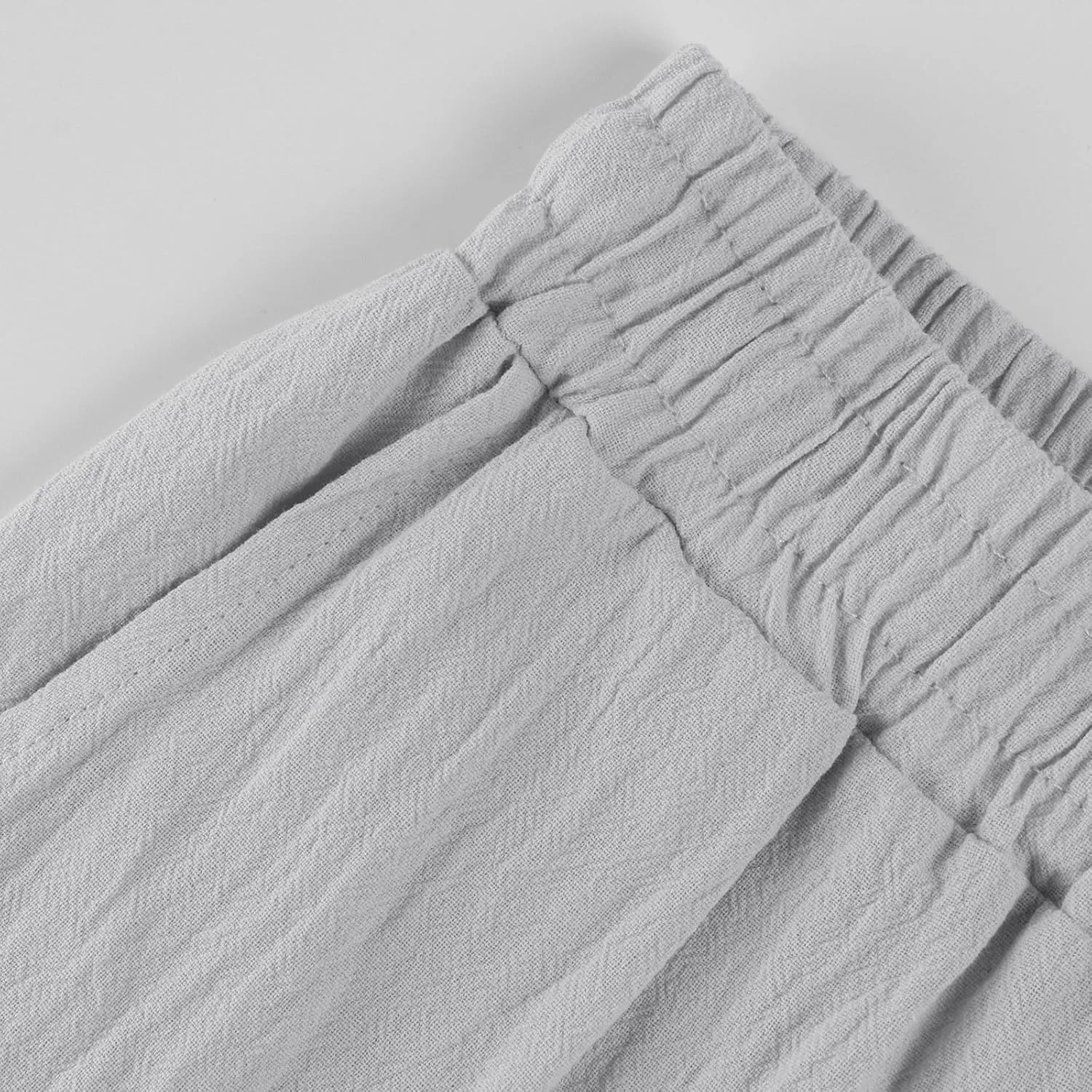 Cotton Linen Pants Women Summer Casual High Waisted Straight Leg Beach Pants Loose Fit Comfy Vacation Trousers w/Pockets