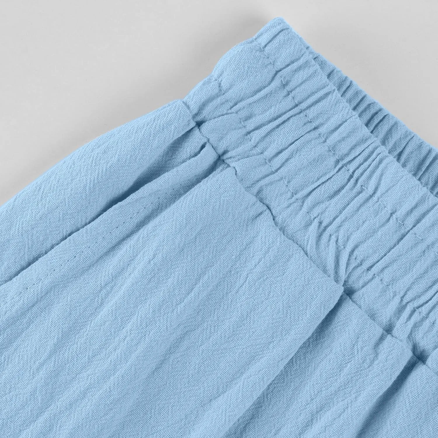 Cotton Linen Pants Women Summer Casual High Waisted Straight Leg Beach Pants Loose Fit Comfy Vacation Trousers w/Pockets