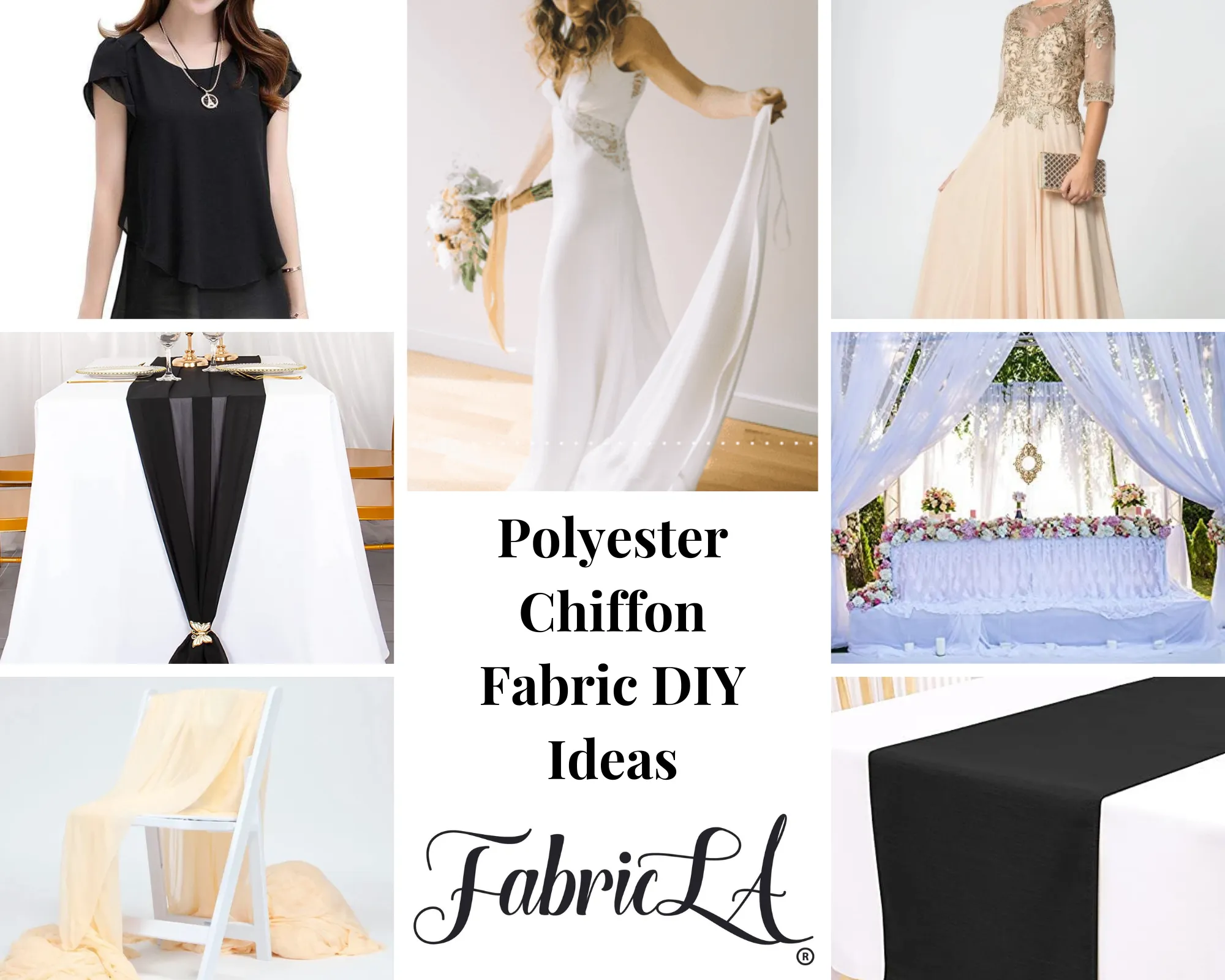 FabricLA Hi Multi Chiffon Fabric | Black