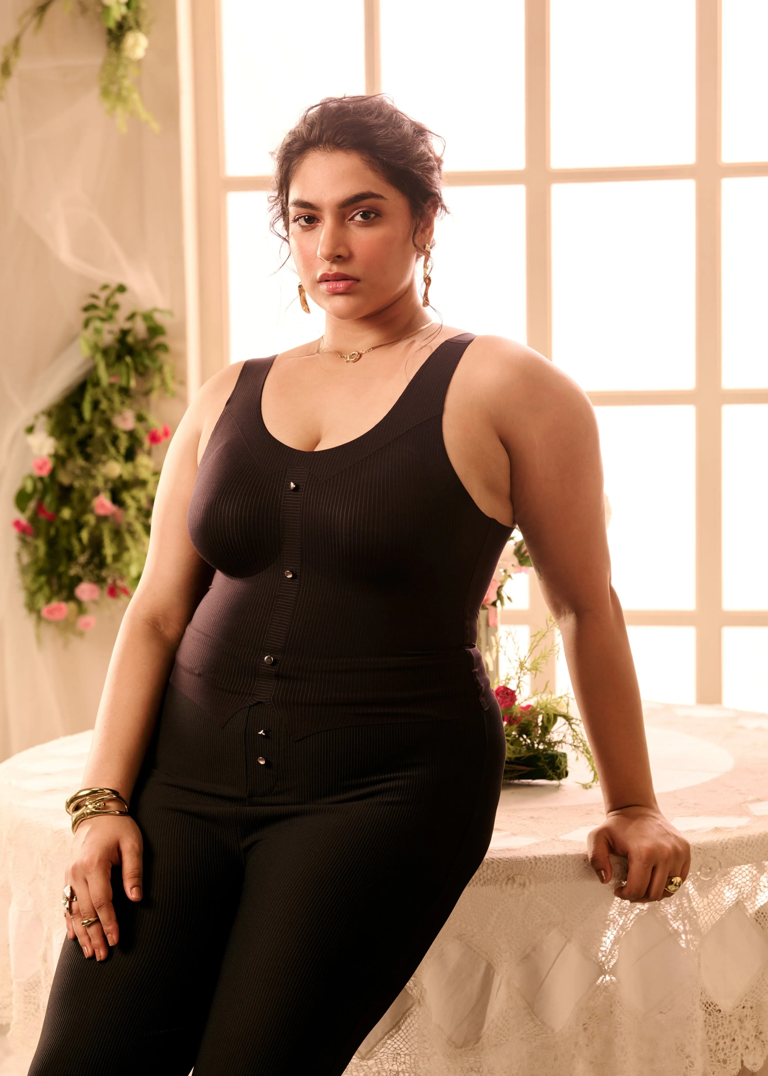 Haven Black High-Waisted Flared Pants