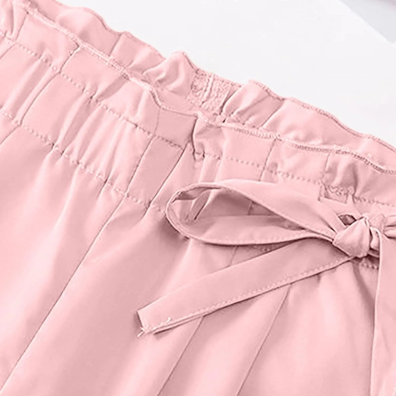 High Waist Pencil Pants for Womens Dressy Bow Knot Cotton Pants Straight Leg Business Work Trousers with Pockets