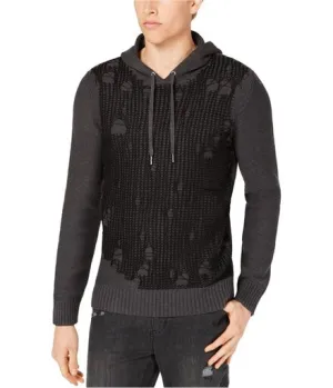 I-N-C Mens Flatline Hooded Sweater, Size Medium