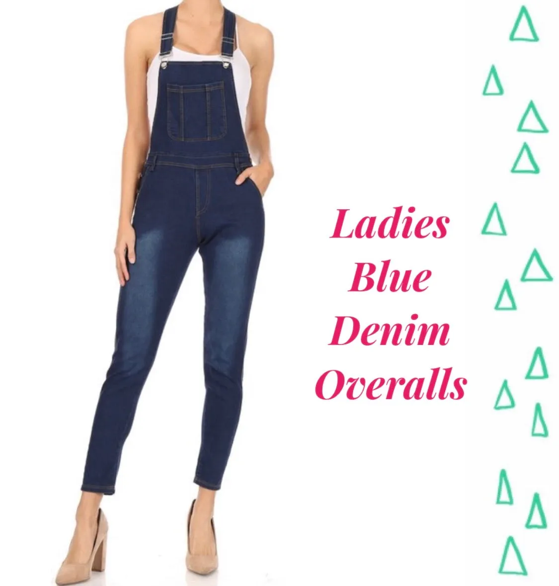 Ladies Blue Denim Overalls