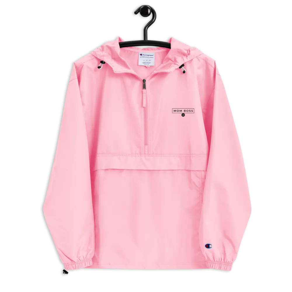 Mom Boss Embroidered Champion Packable Jacket