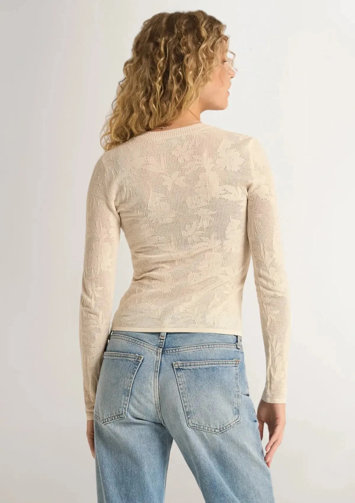 Tibi Mesh Sweater - Sea Salt