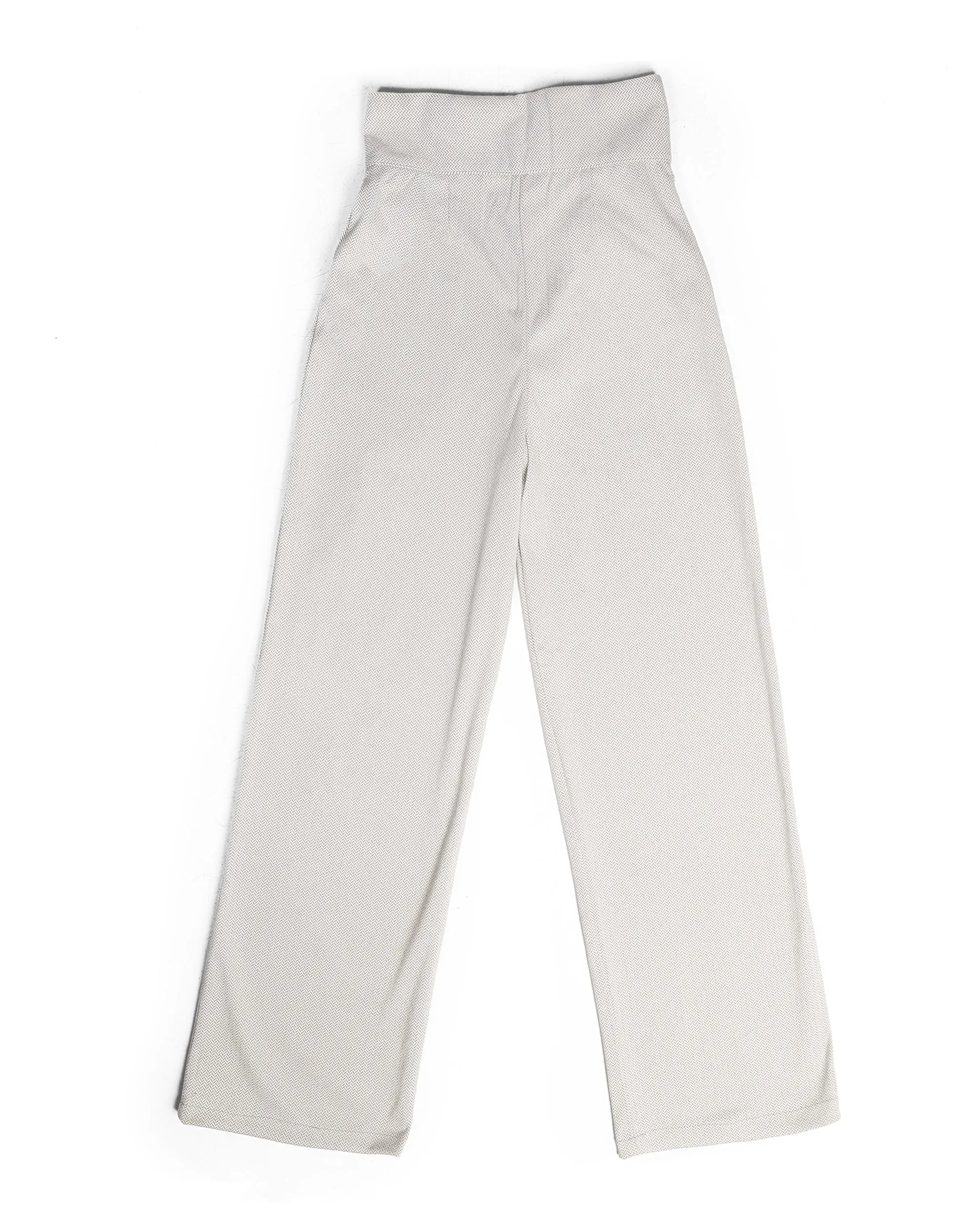 White High-Waist Wool Classic Trousers