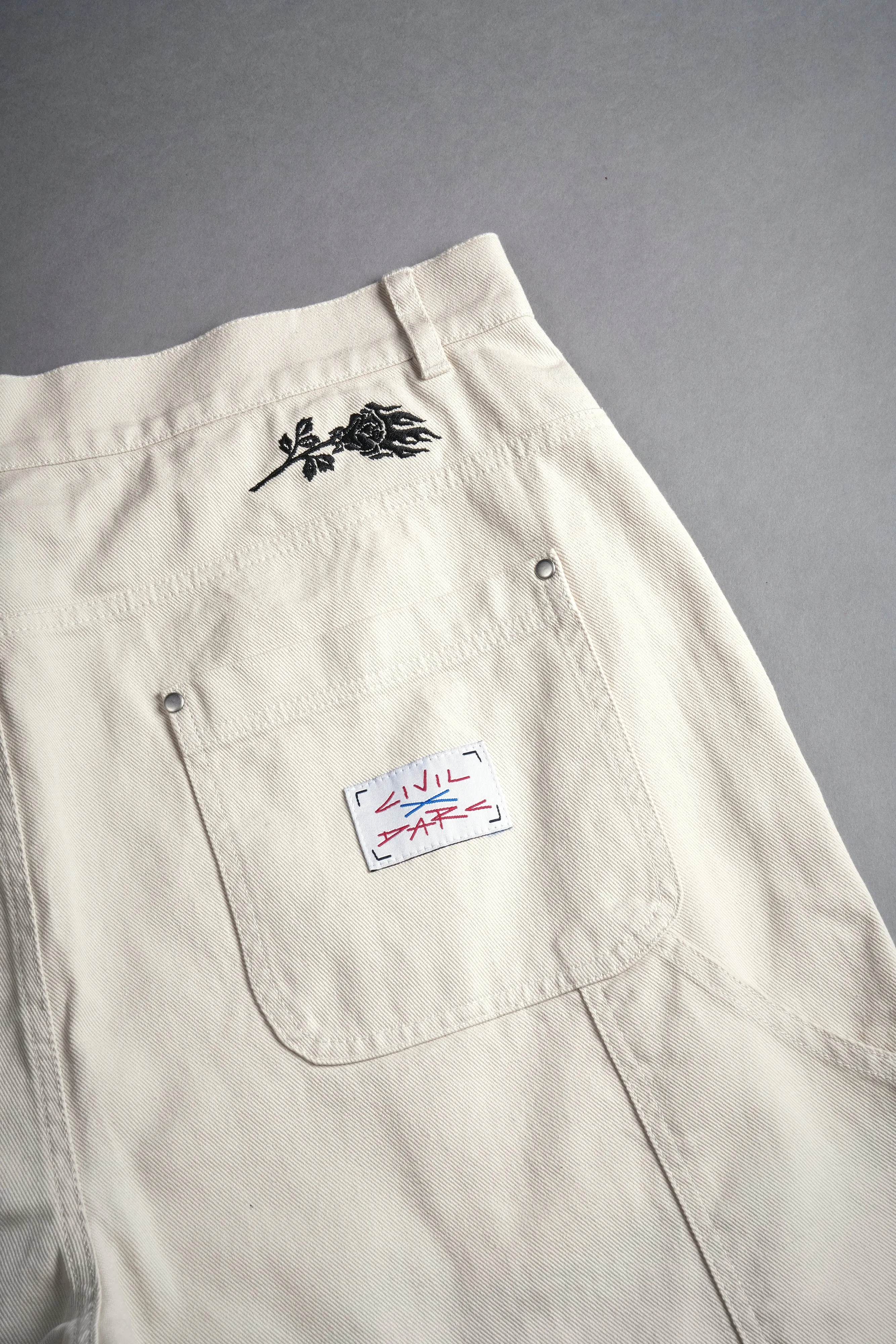 Wolf Rose Clark Utility Shorts in Cream