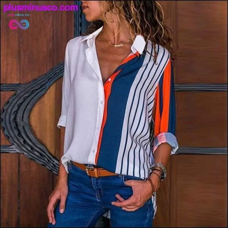 Women Blouses  Fashion Long Sleeve Turn Down Collar