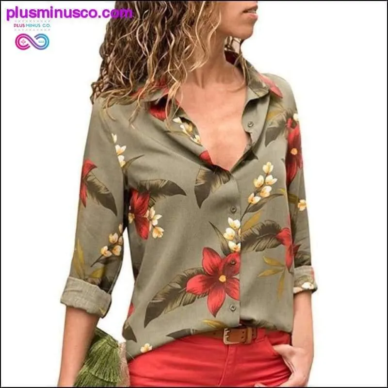 Women Blouses  Fashion Long Sleeve Turn Down Collar