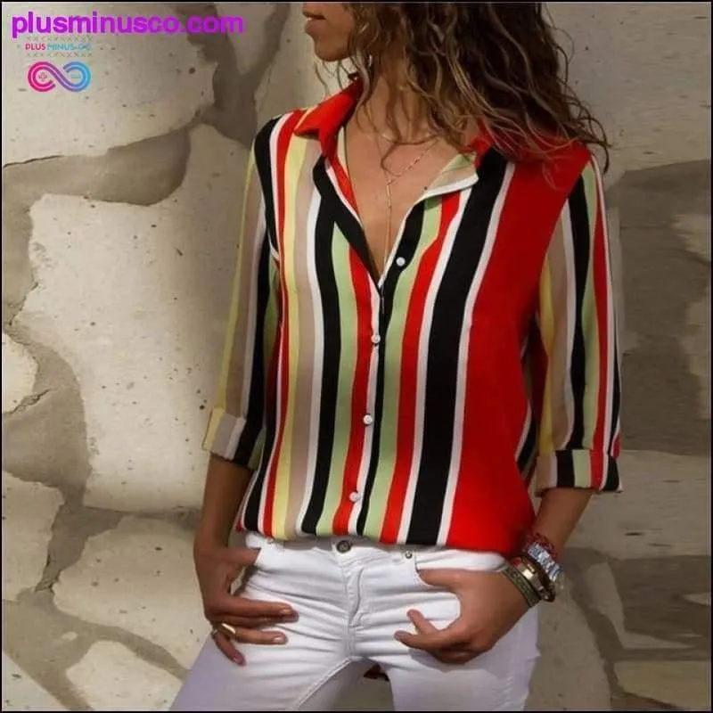Women Blouses  Fashion Long Sleeve Turn Down Collar