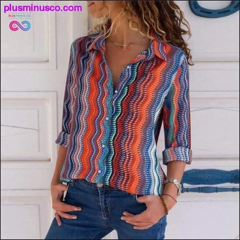 Women Blouses  Fashion Long Sleeve Turn Down Collar