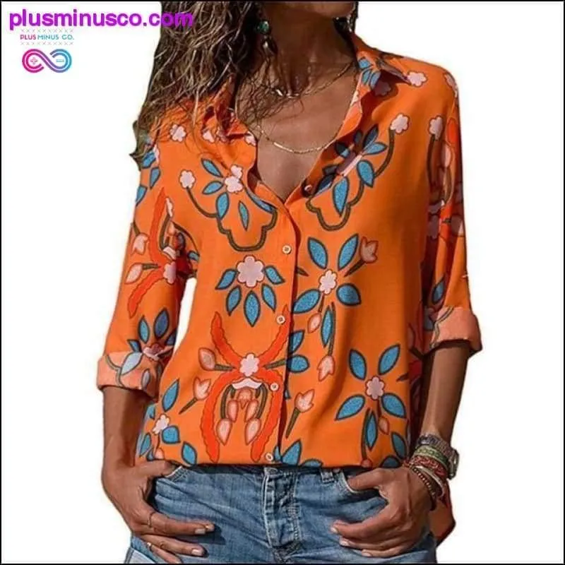 Women Blouses  Fashion Long Sleeve Turn Down Collar