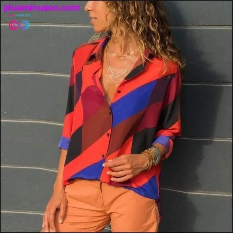 Women Blouses  Fashion Long Sleeve Turn Down Collar