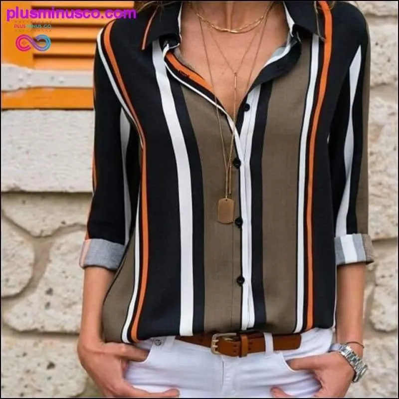 Women Blouses  Fashion Long Sleeve Turn Down Collar