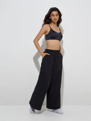 Wunderlove Black Flared Cotton Lounge Pants